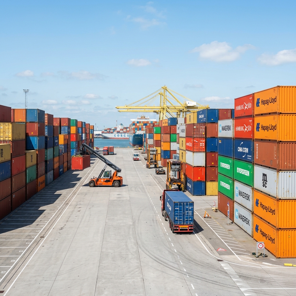 Reefer container yard stack